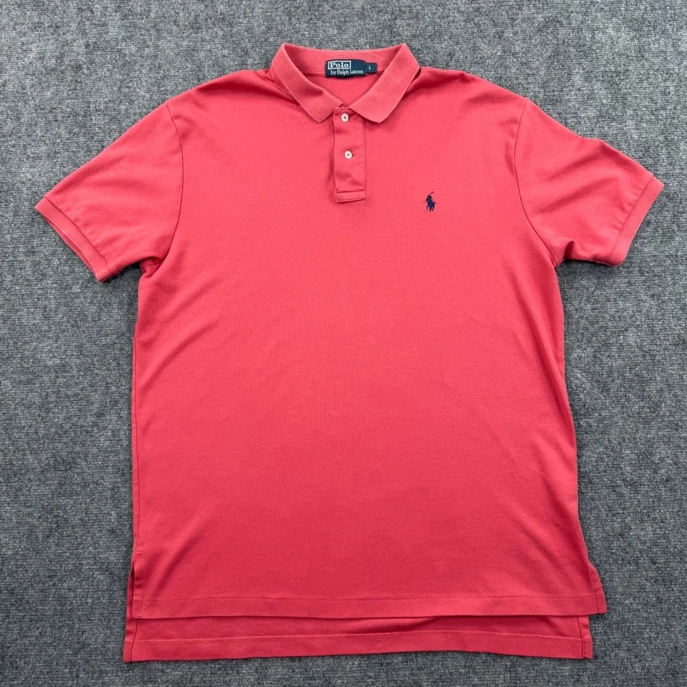 Polo Ralph Lauren Polo Shirt Coral Red Classic Fit Golf Cotton Men's